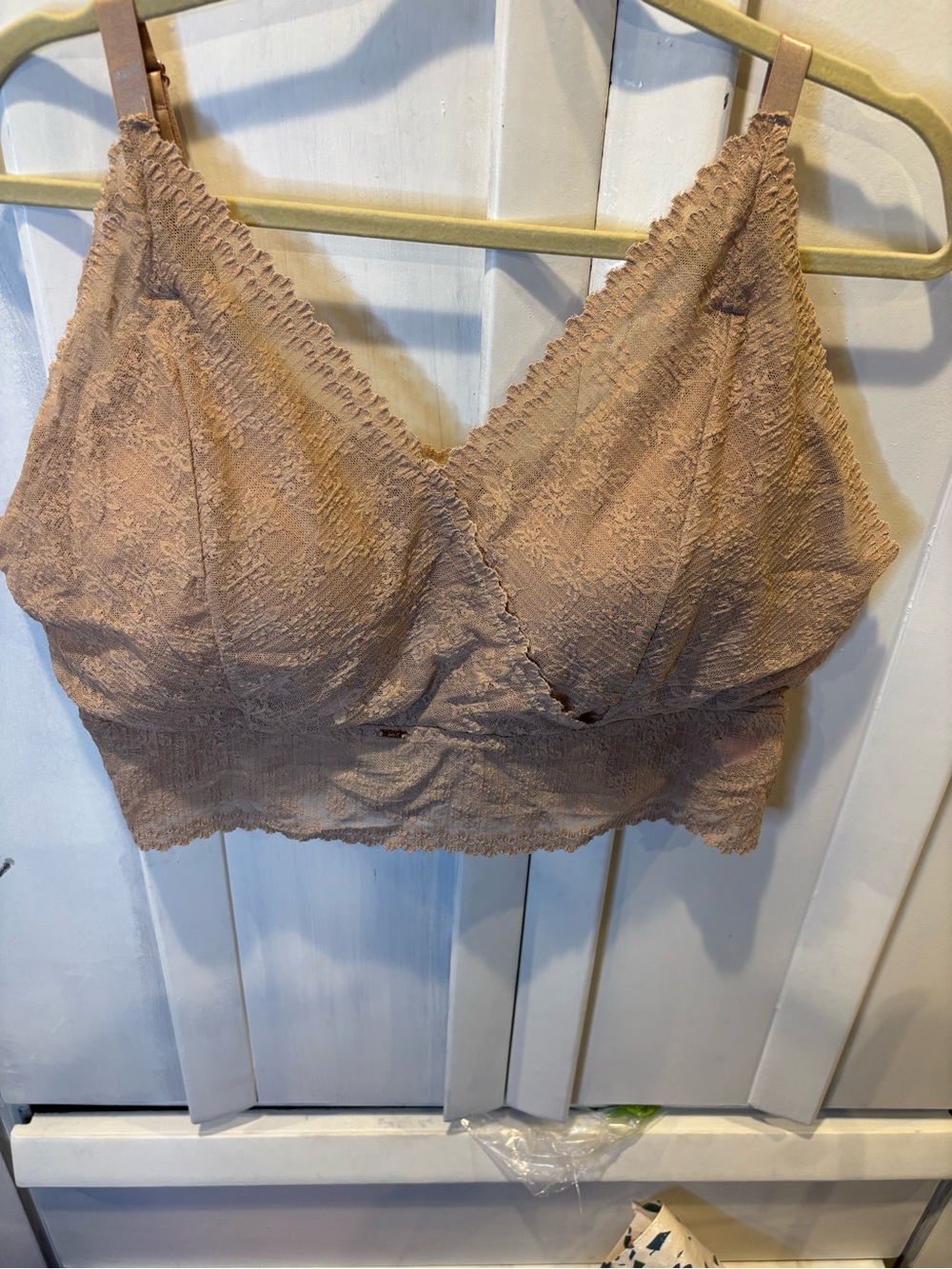 Wireless Lace Bralette in Taupe - Comfortable Everyday Support